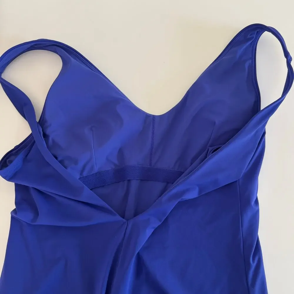 Athleta Seychelles One-Piece Swimsuit with Built-In Shelf Bra in Yacht Blue M